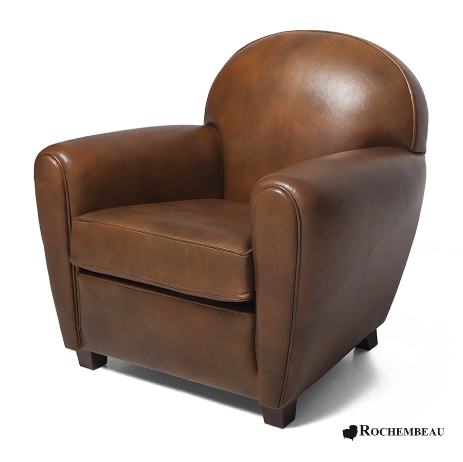 New York Club Armchair. Rochembeau sheepskin leather club armchair